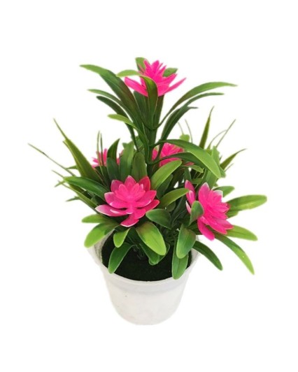 Artificial Fake Lotus Flower Potted Plant Bonsai-Pink