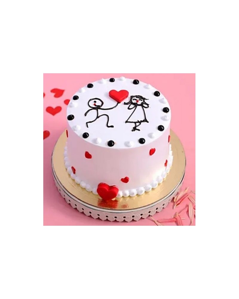 Love Theme Couple Cake